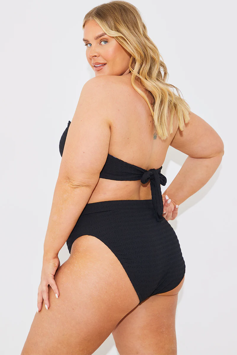 Textured High Waist Bikini Bottoms - Image 8
