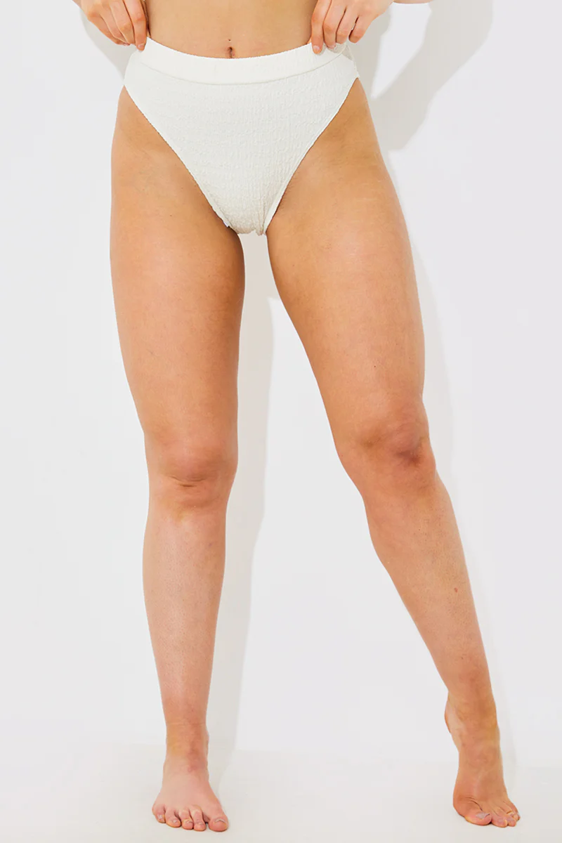 Textured High Waist Bikini Bottoms - Image 3