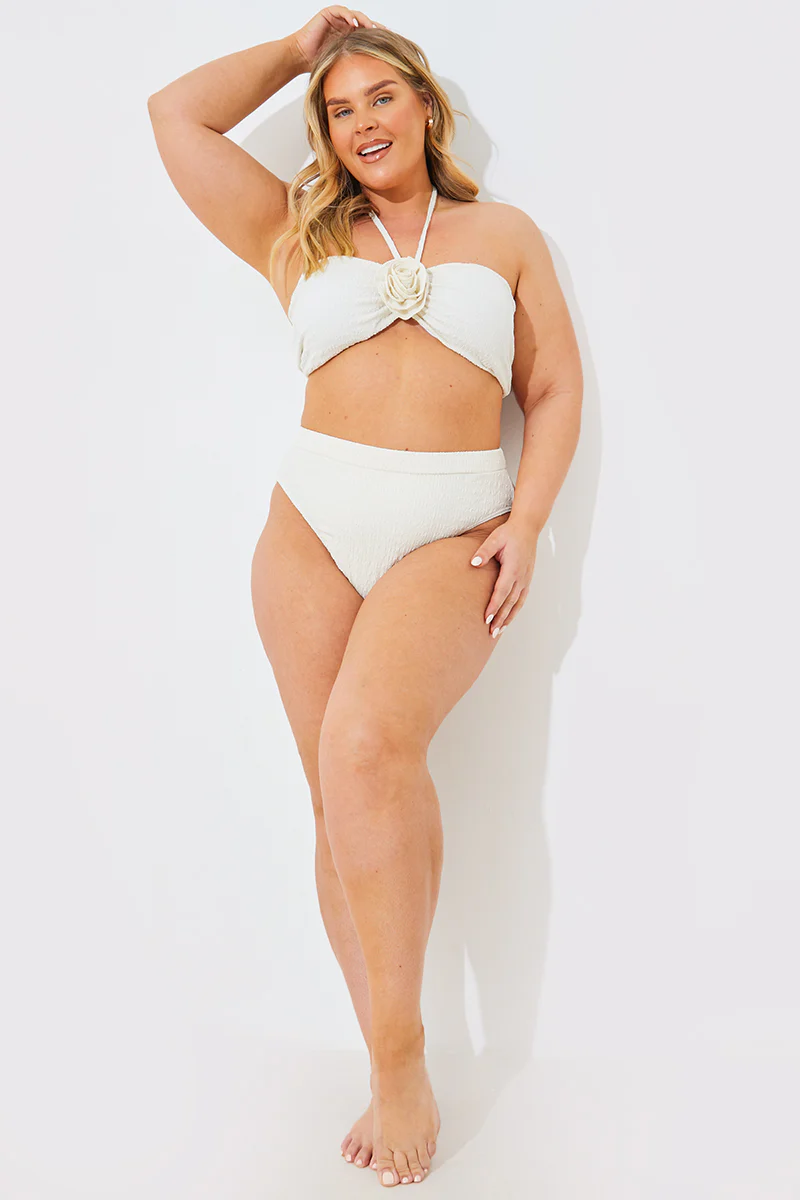 Textured High Waist Bikini Bottoms - Image 6