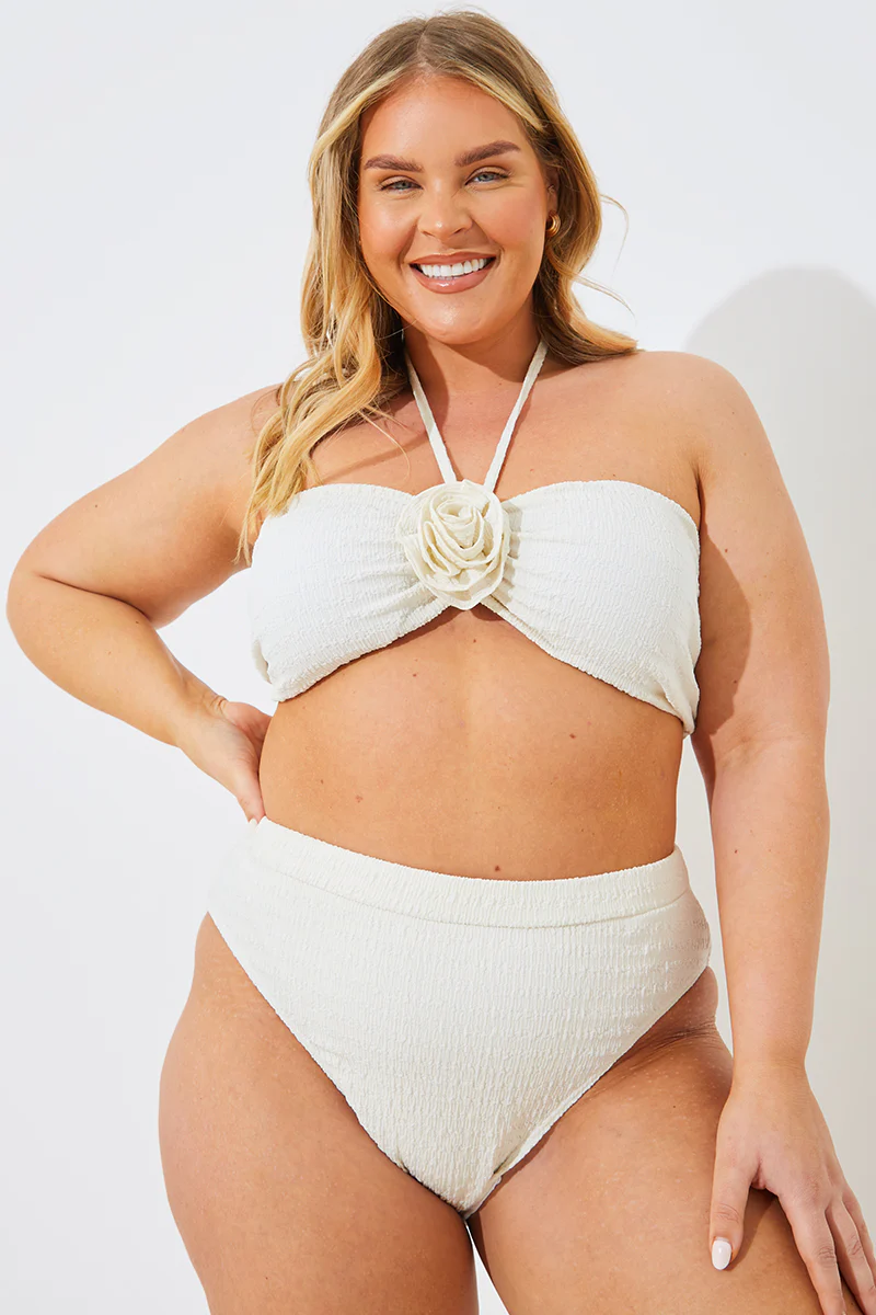 Textured High Waist Bikini Bottoms - Image 8