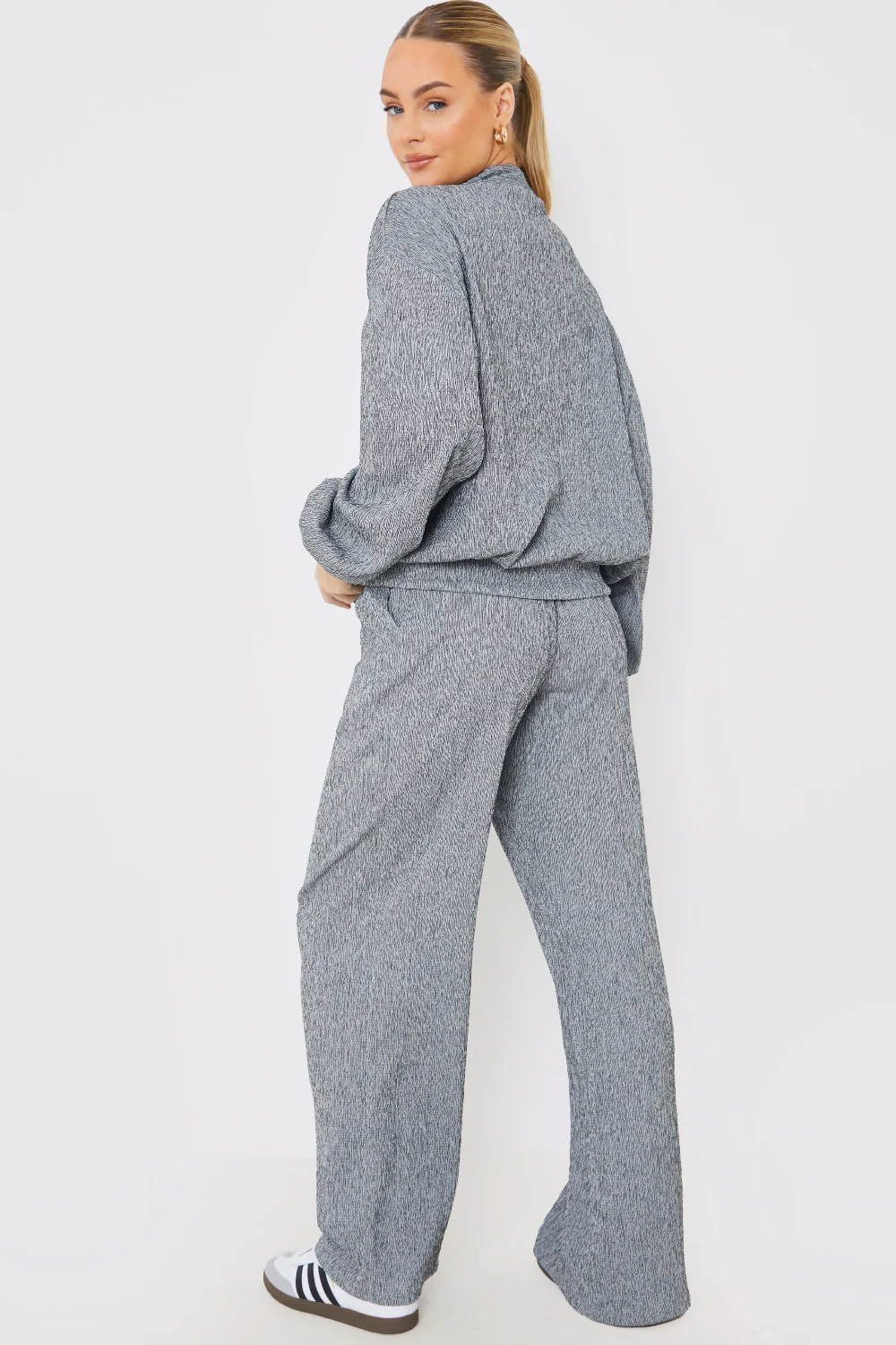 Textured Wide Leg Trousers - Image 2