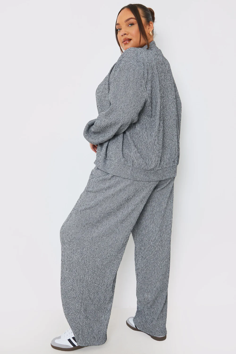 Textured Wide Leg Trousers - Image 5