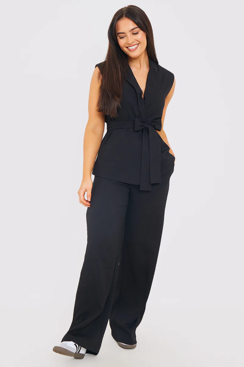 Textured Wide Leg Co-Ord Trousers