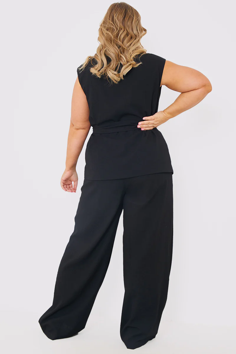 Textured Wide Leg Co-Ord Trousers - Image 6