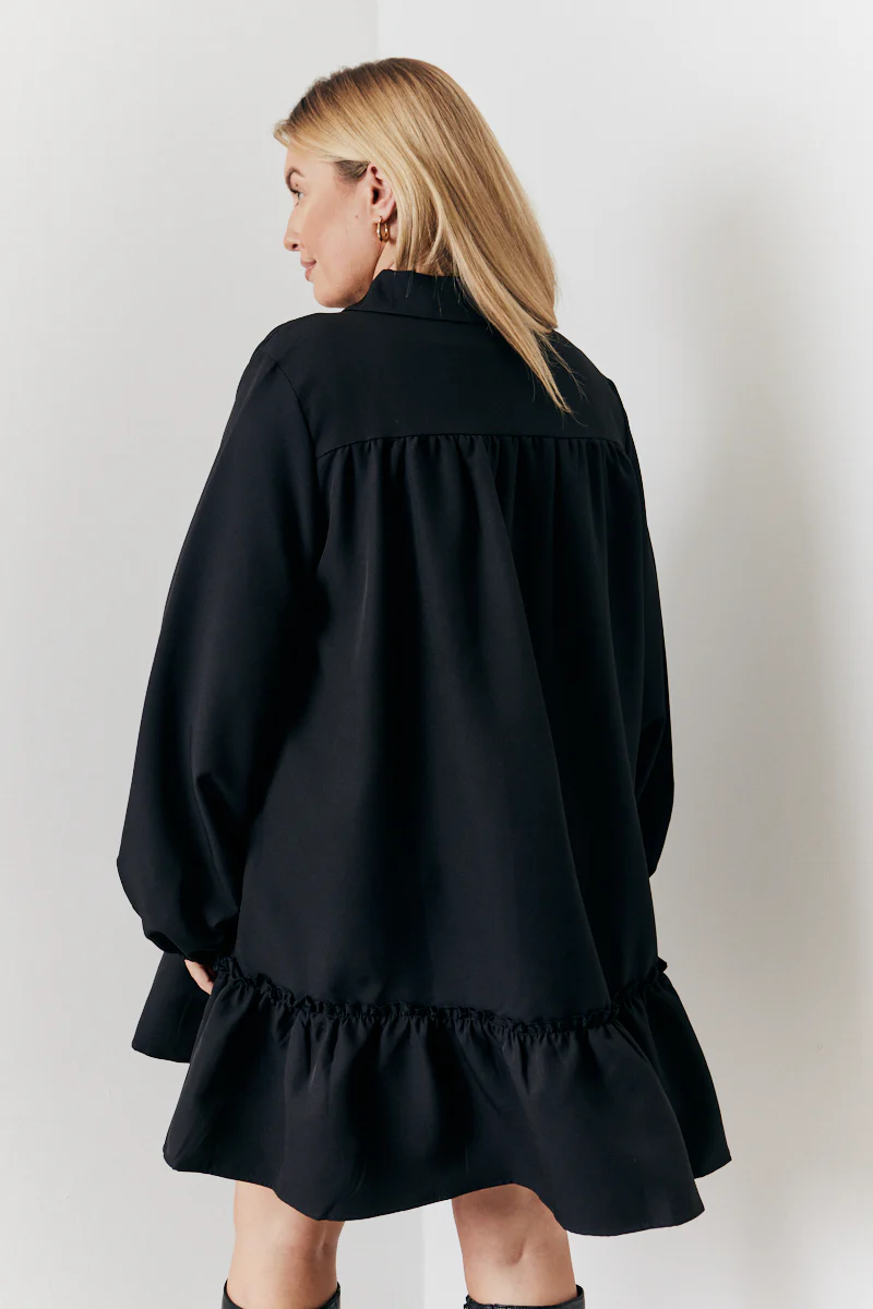 Tie Detail Balloon Sleeve Smock Dress - Image 7