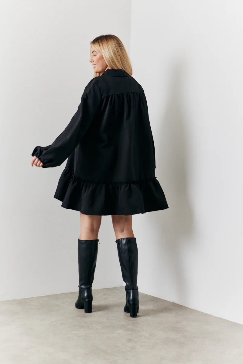 Tie Detail Balloon Sleeve Smock Dress - Image 8