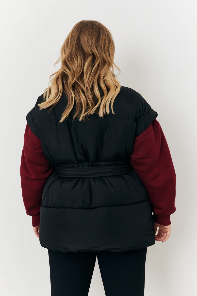Tie Waist Puffer Gilet - Image 7