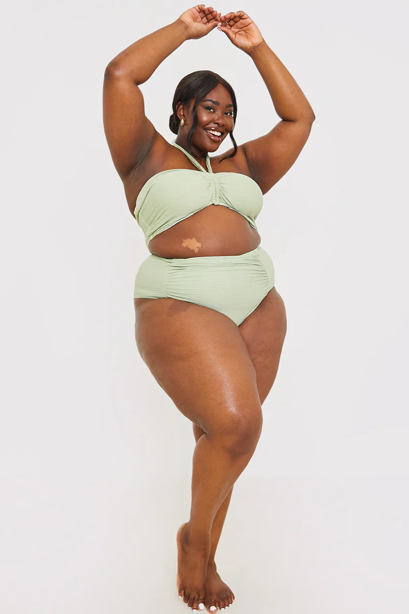 Ruched Front Detail Halter Neck Bikini Top - Image 7