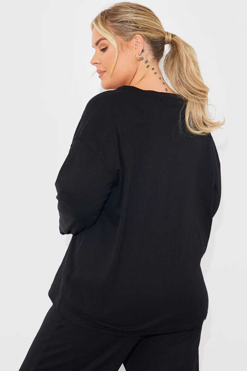 V Neck T Shirt And Wide Leg Trouser Set - Image 8