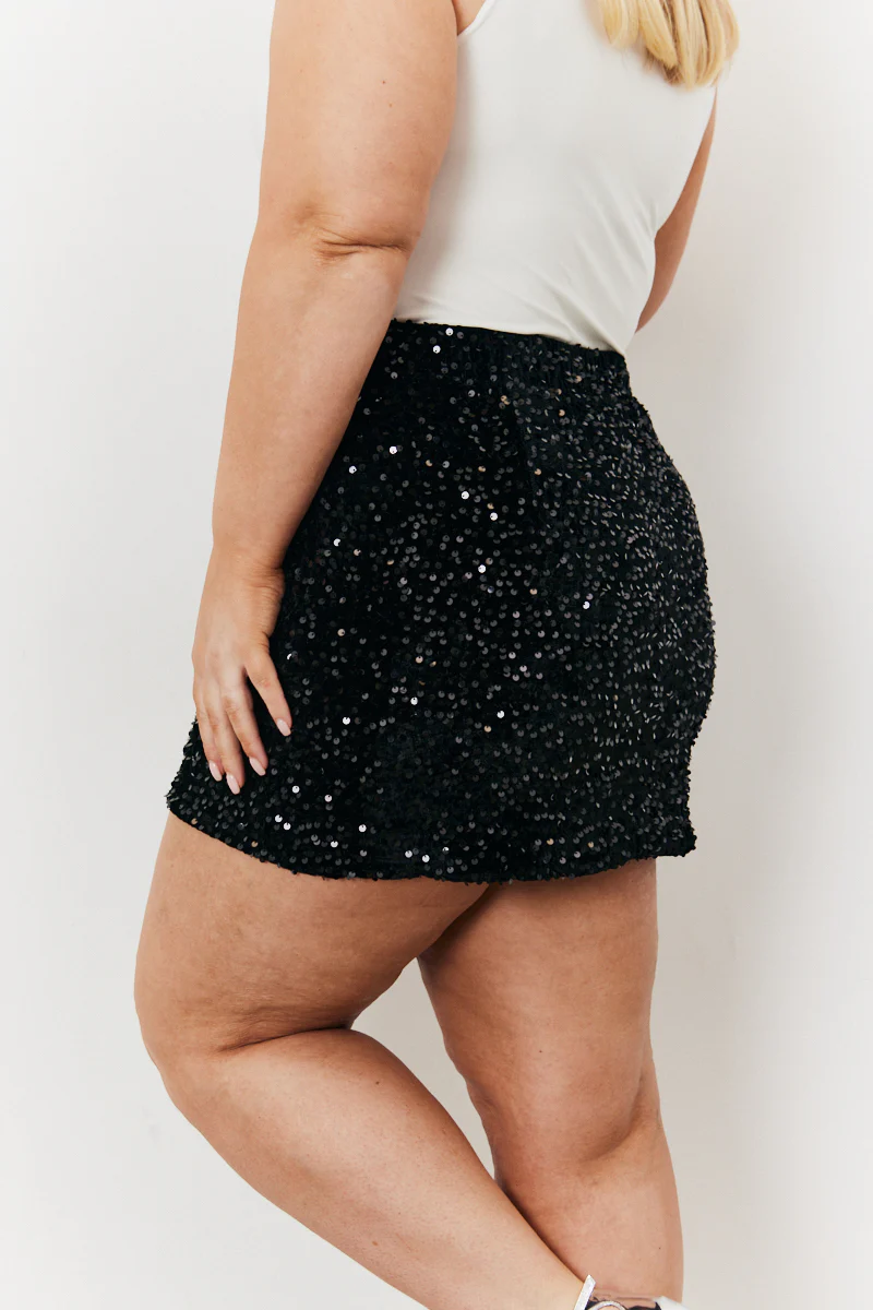 Velvet Sequin Mini Skirt - Image 11