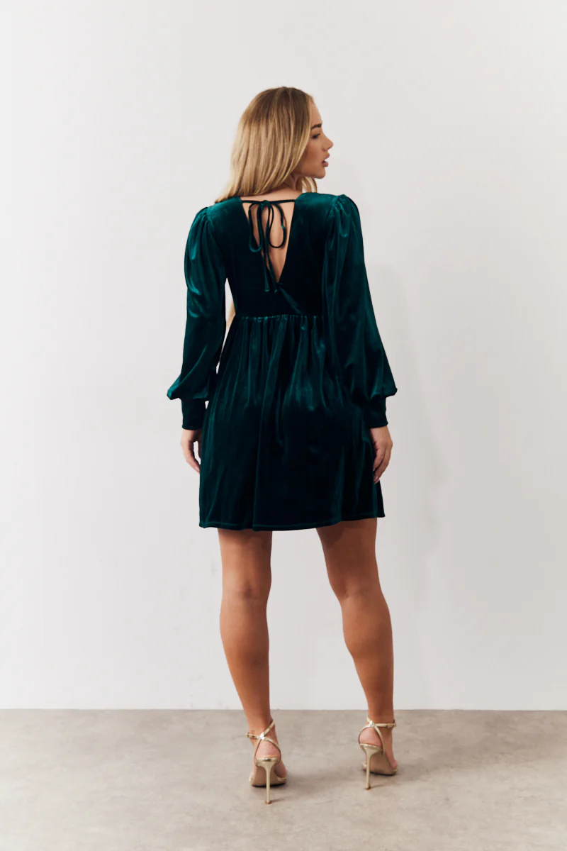 Velvet Smock Mini Dress - Image 3