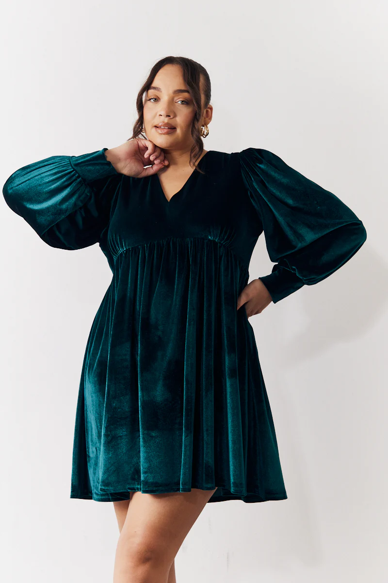 Velvet Smock Mini Dress - Image 5