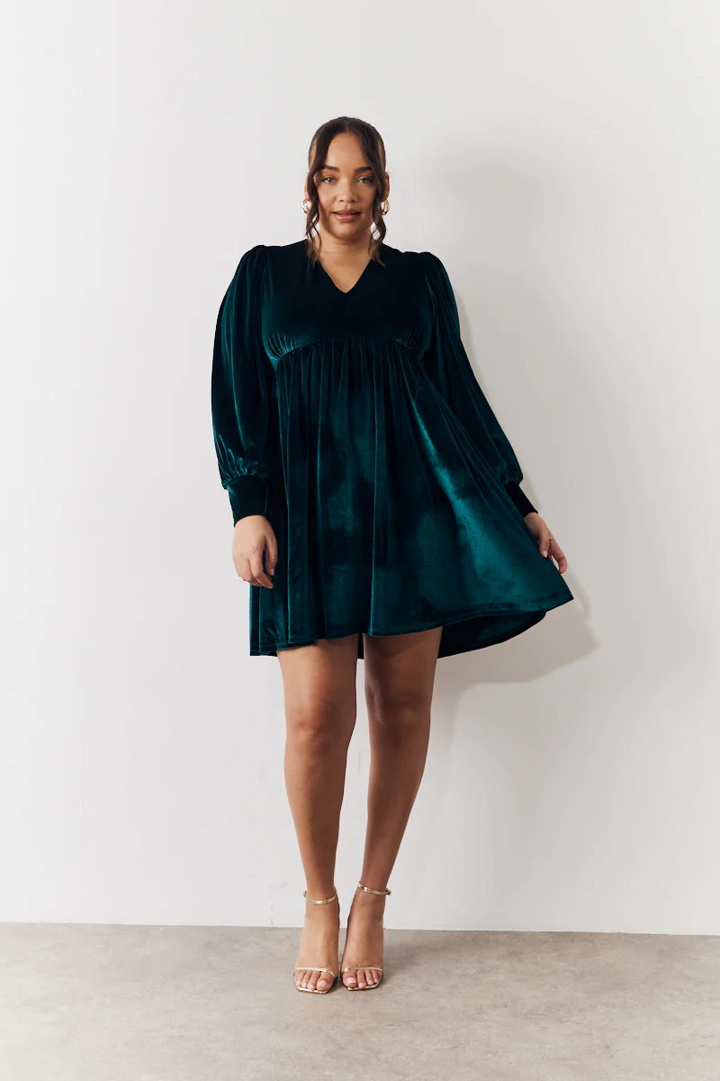 Velvet Smock Mini Dress - Image 6