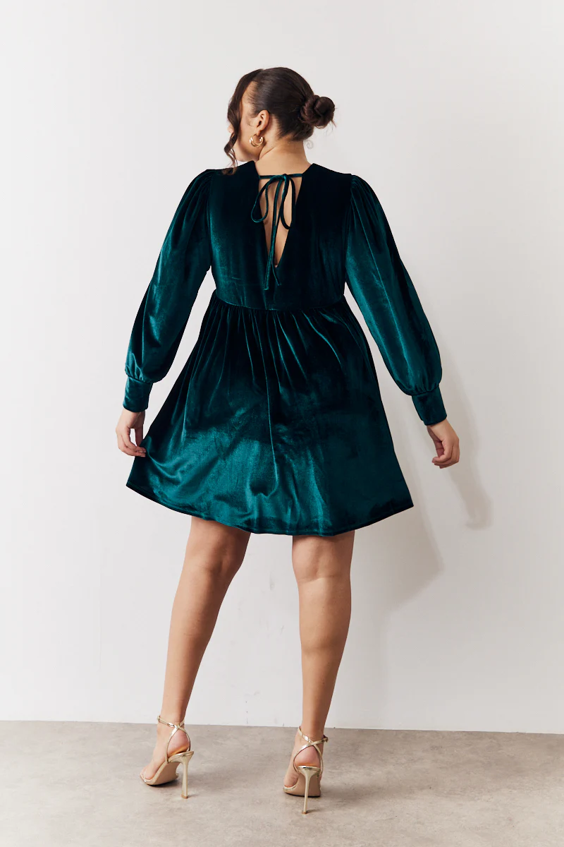 Velvet Smock Mini Dress - Image 7
