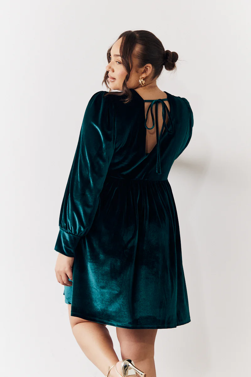 Velvet Smock Mini Dress - Image 8