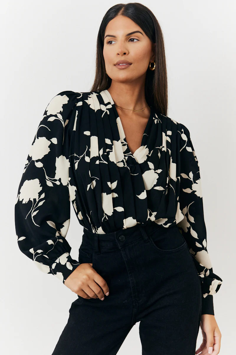 Floral Wrap Bodysuit