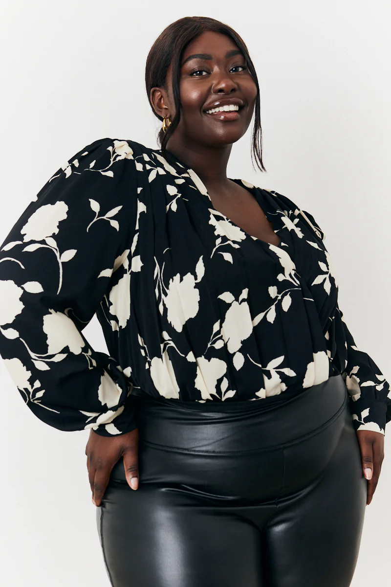 Floral Wrap Bodysuit - Image 5