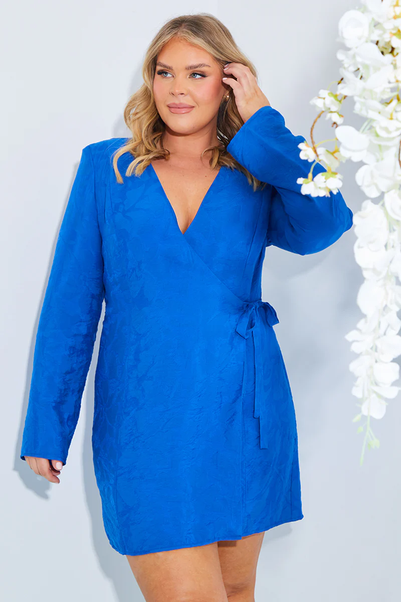 Wrap Jacquard Mini Dress - Image 5