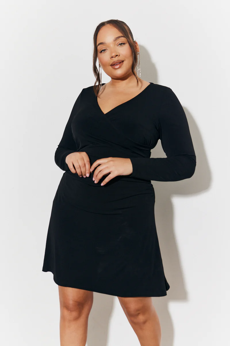 Magic Sculpting Wrap Mini Skater Dress - Image 5