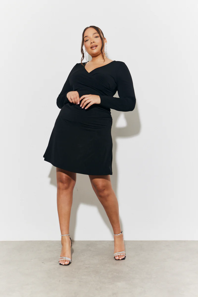 Magic Sculpting Wrap Mini Skater Dress - Image 6