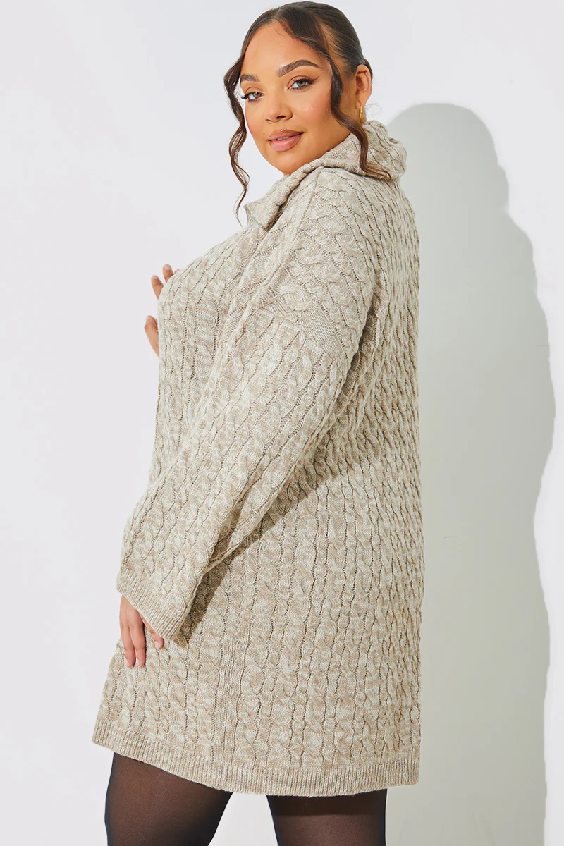 Zip Up Cable Knit Mini Dress - Image 5